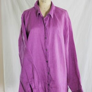 J. Jill XL Women's Purple Linen Blouse/Tunic